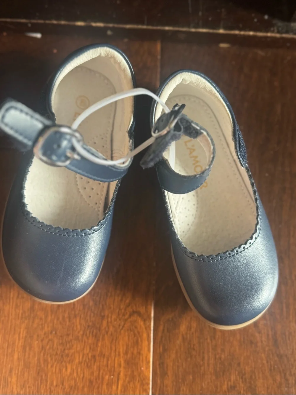 L'Amour Girls' Navy Blue Mary Jane Dress Shoes